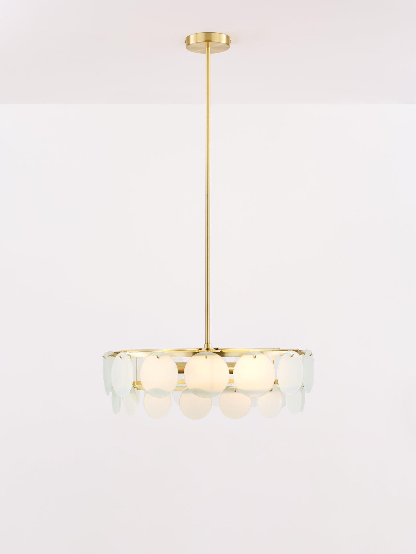 Image 1 of 7 of Very Home Glass Circle 5-Light Chandelier Ceiling Light