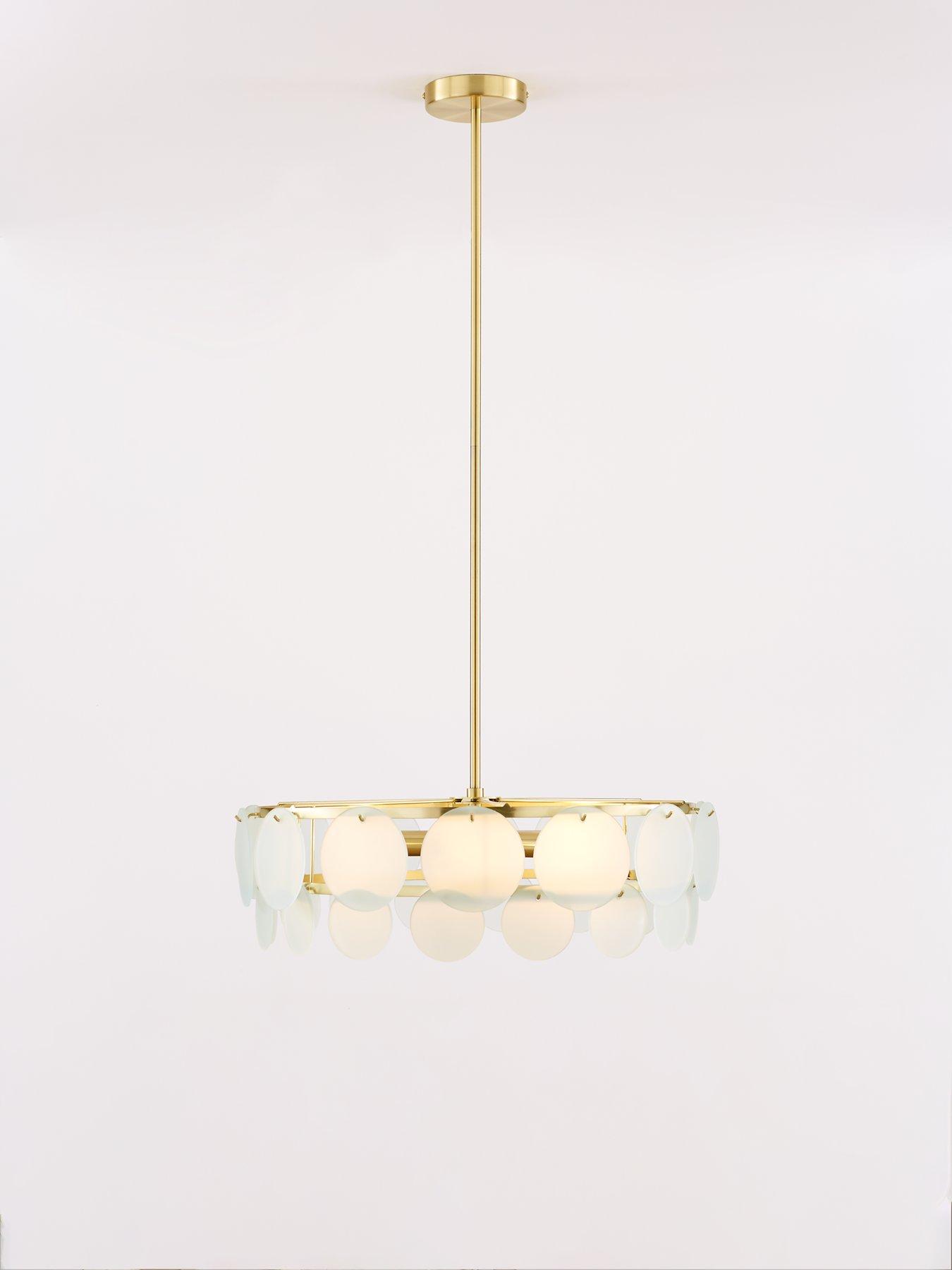 Image 3 of 7 of Very Home Glass Circle 5-Light Chandelier Ceiling Light