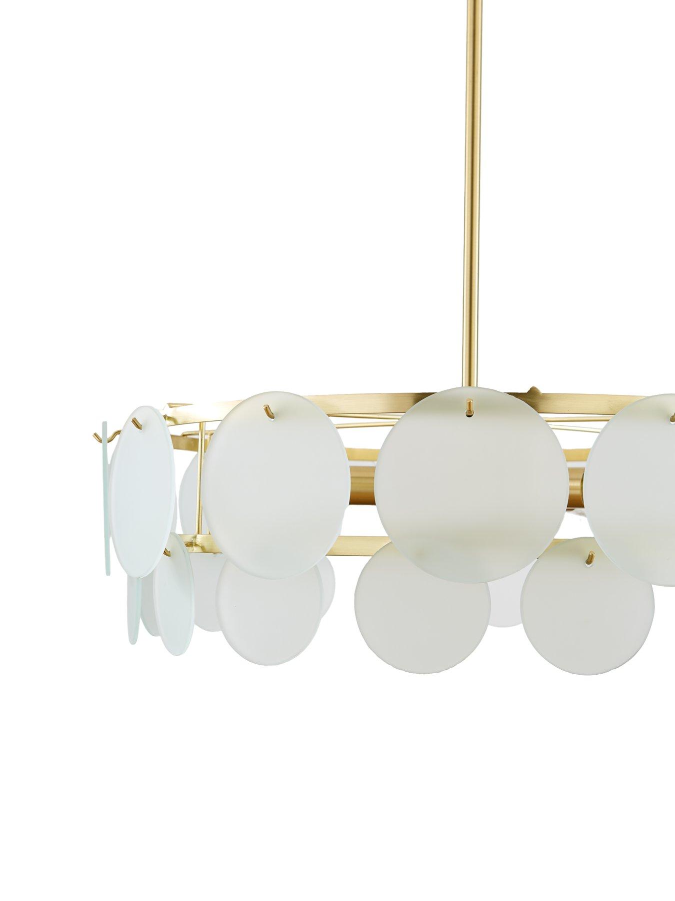 Image 4 of 7 of Very Home Glass Circle 5-Light Chandelier Ceiling Light