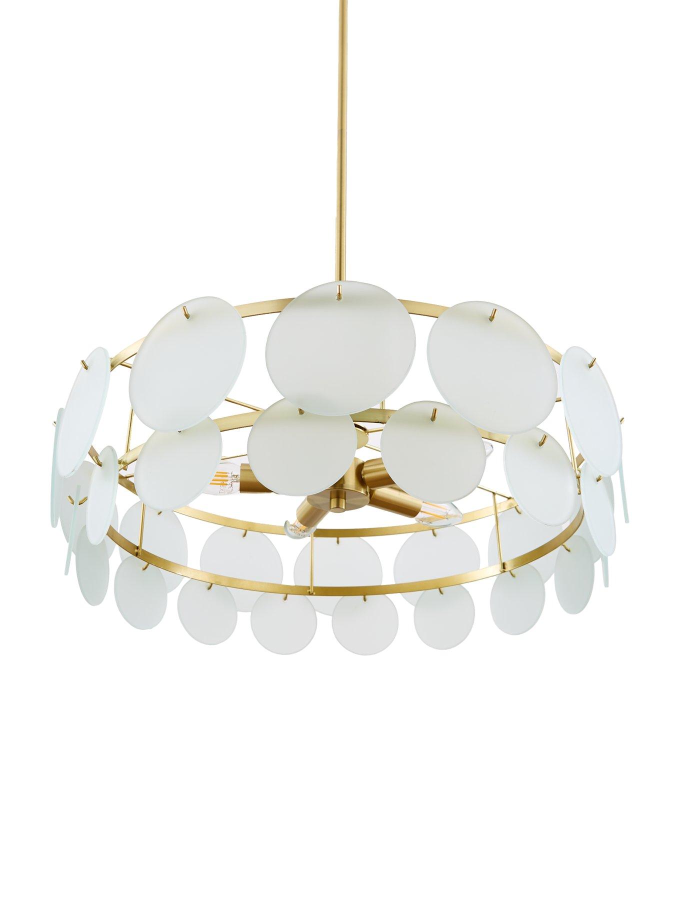 Image 6 of 7 of Very Home Glass Circle 5-Light Chandelier Ceiling Light