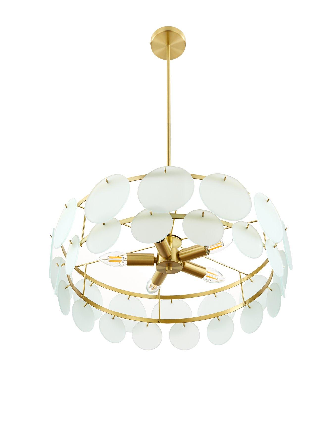 Image 7 of 7 of Very Home Glass Circle 5-Light Chandelier Ceiling Light