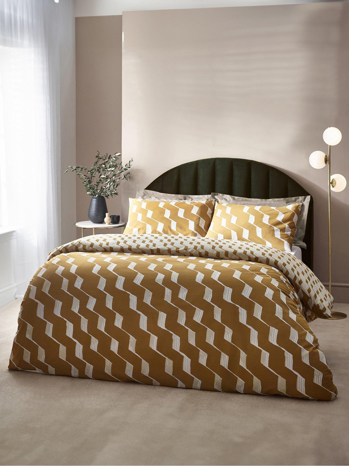 Product photograph of Hoem Zabine Duvet Set Honey- Double from very.co.uk