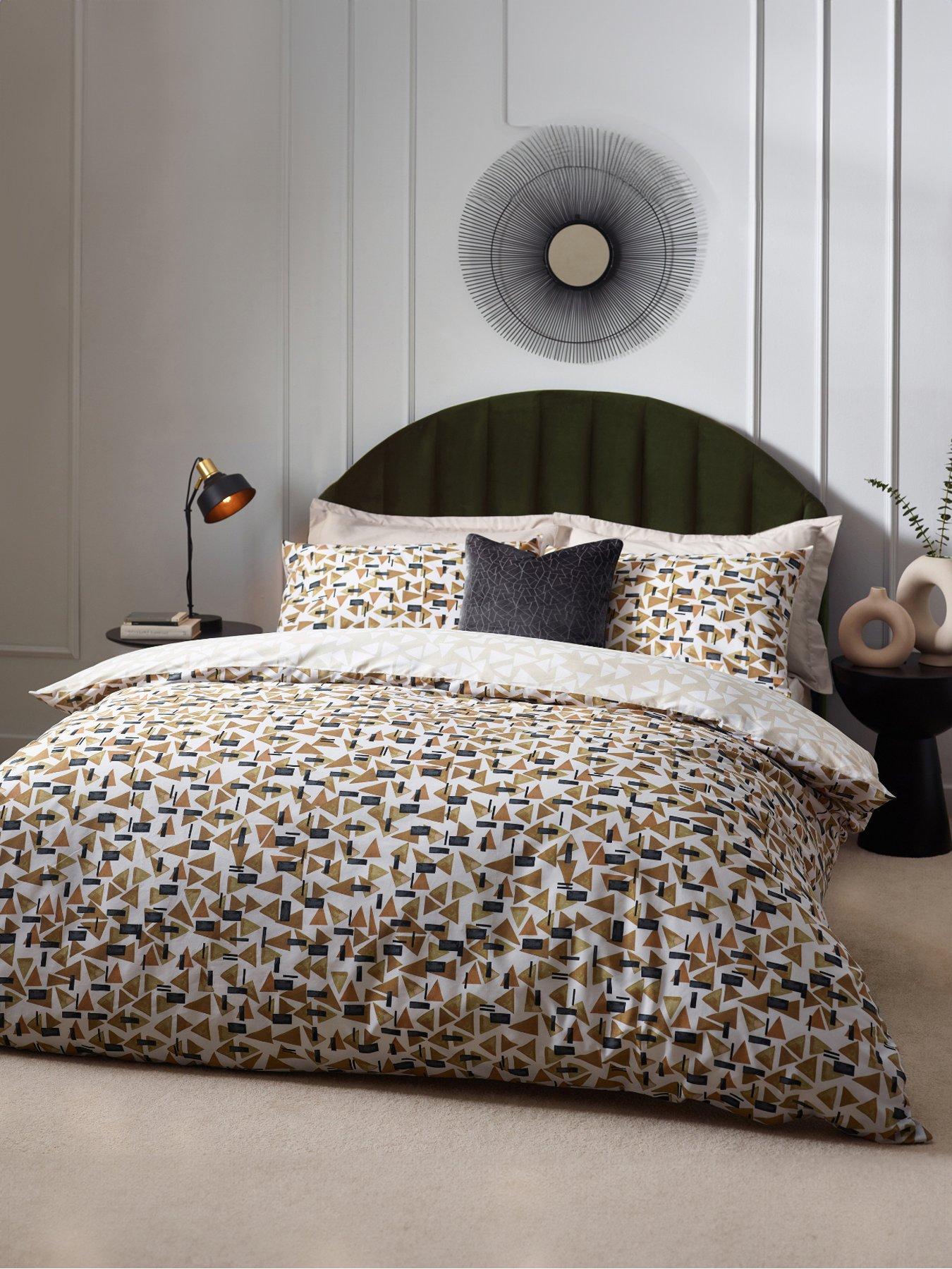 Product photograph of Hoem City Geo Duvet Cover Set In Toffee from very.co.uk