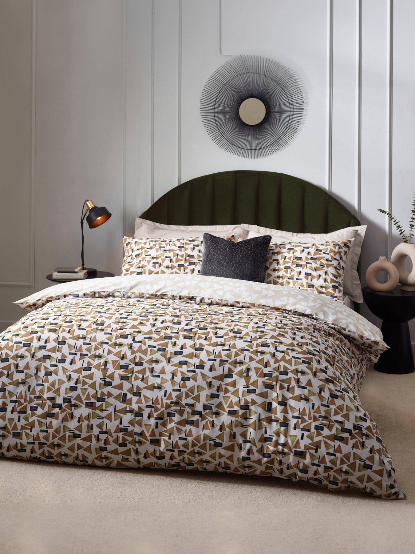 Image 1 of 4 of HOEM City Geo Duvet Cover Set in Toffee