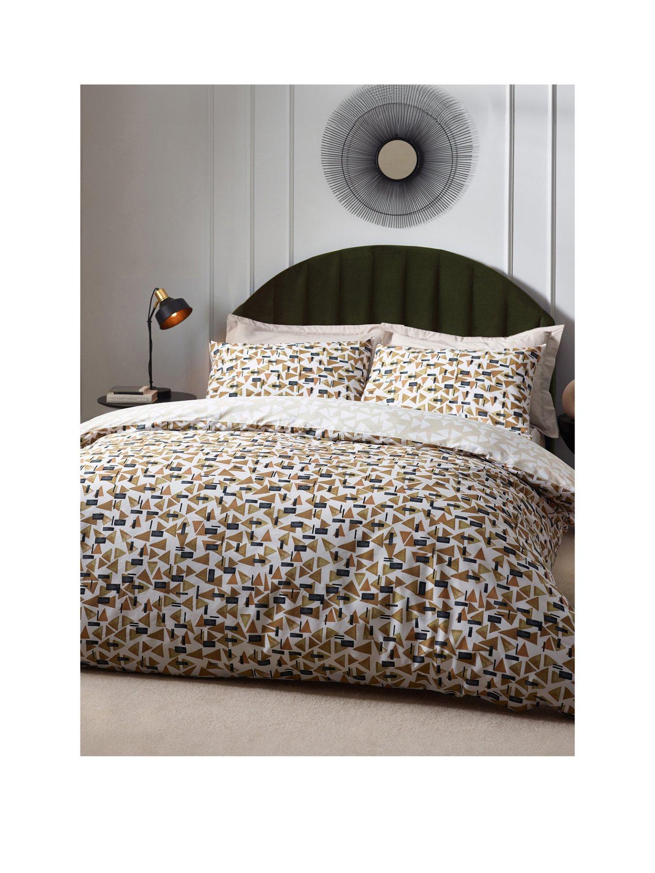 Image 2 of 4 of HOEM City Geo Duvet Cover Set in Toffee