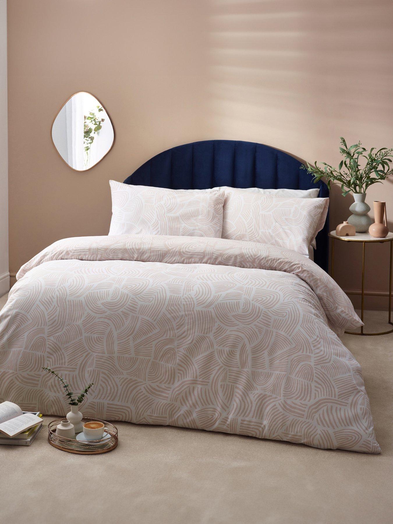 Product photograph of Hoem Dunes Shell Linear Duvet Cover Set from very.co.uk