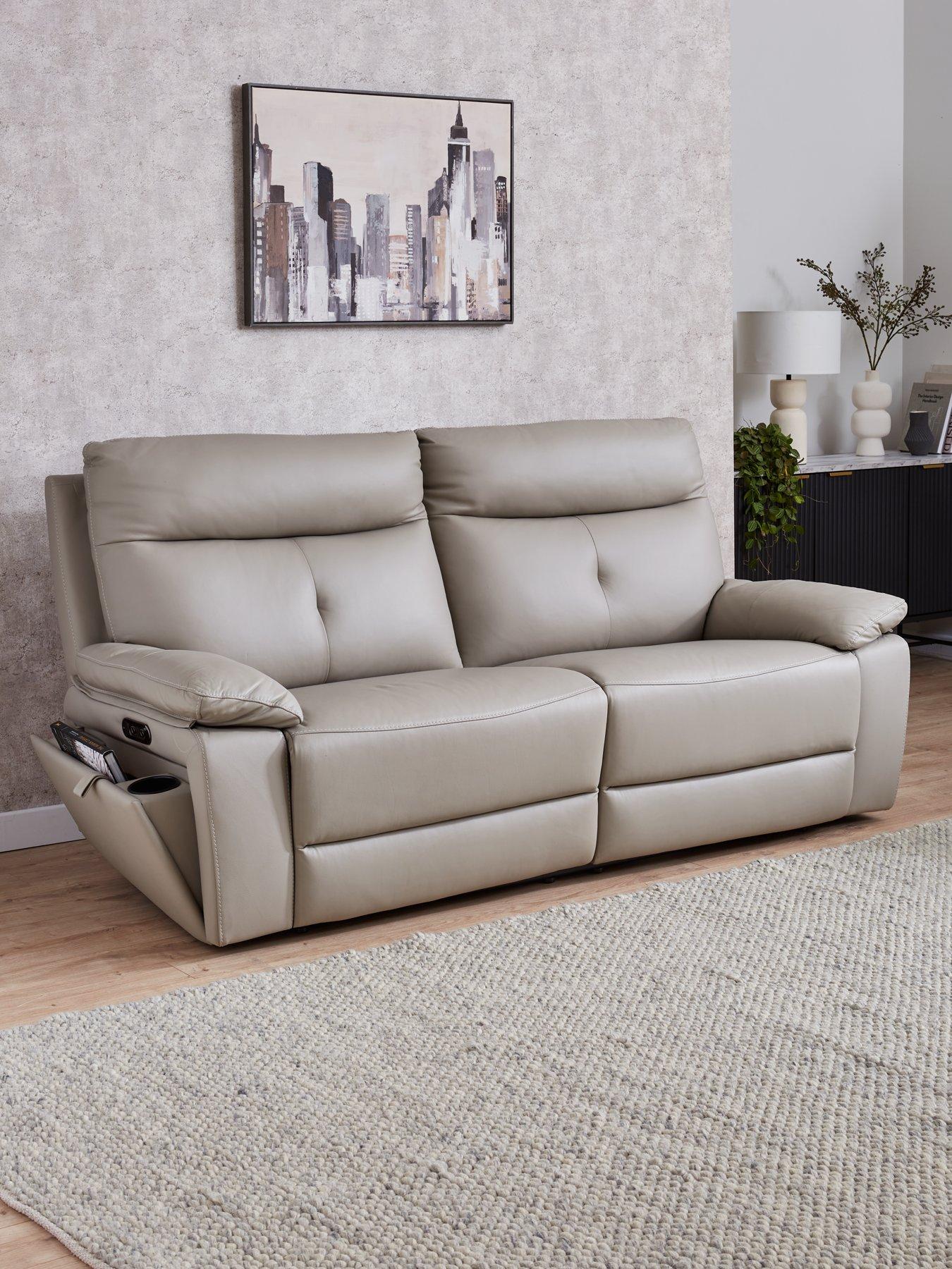 Product photograph of Violino Ivana 3 Seater Leather Power Recliner from very.co.uk