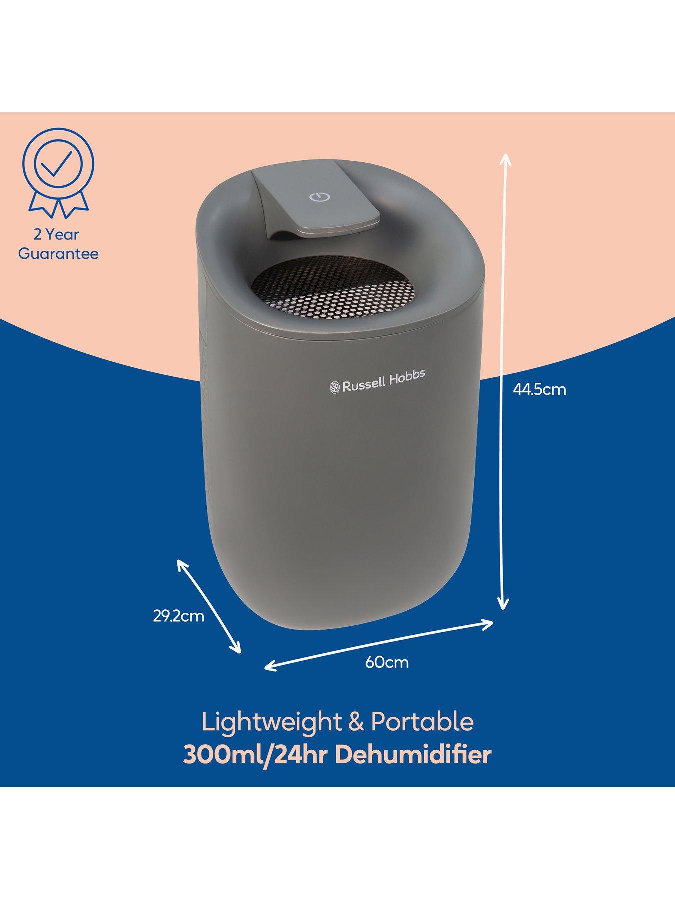 Image 2 of 6 of Russell Hobbs RHDH1061G Fresh Air Mini, Compact Dehumidifier, 300ml/day, Grey