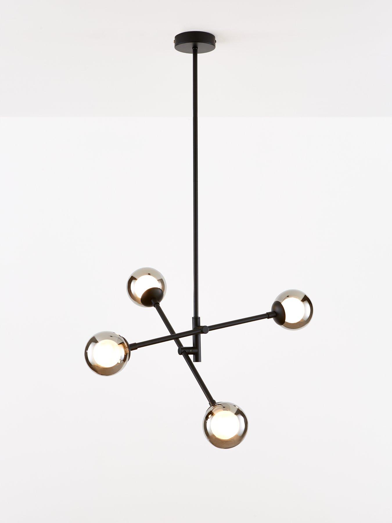 Image 1 of 7 of Very Home Double Glass 4-Light Chandelier Ceiling Light