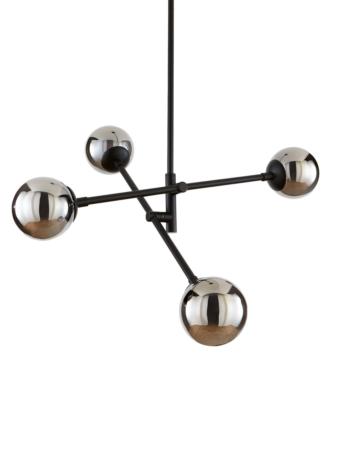 Image 6 of 7 of Very Home Double Glass 4-Light Chandelier Ceiling Light