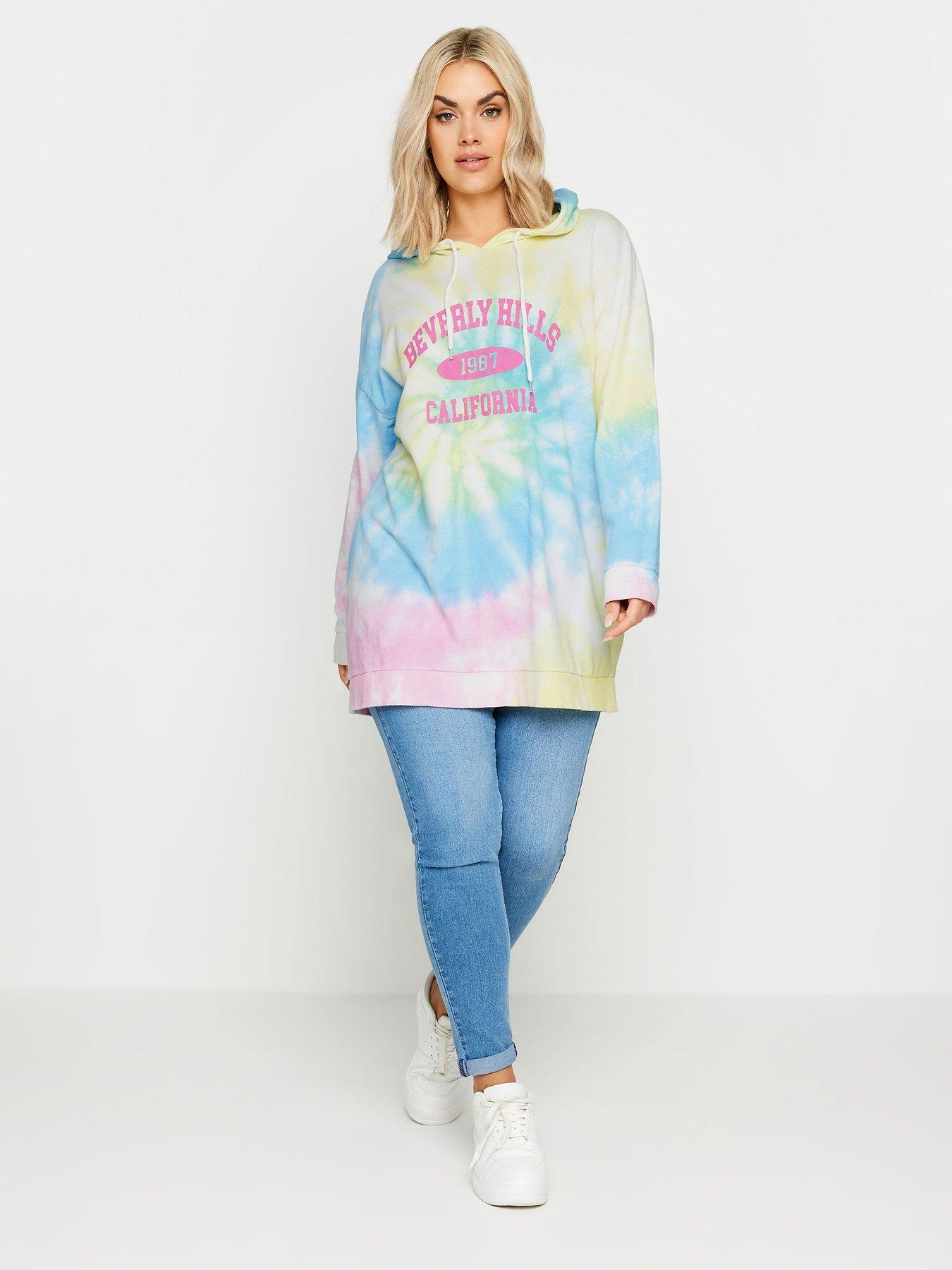 Curve Slogan Print Tie Dye Sweatshirt