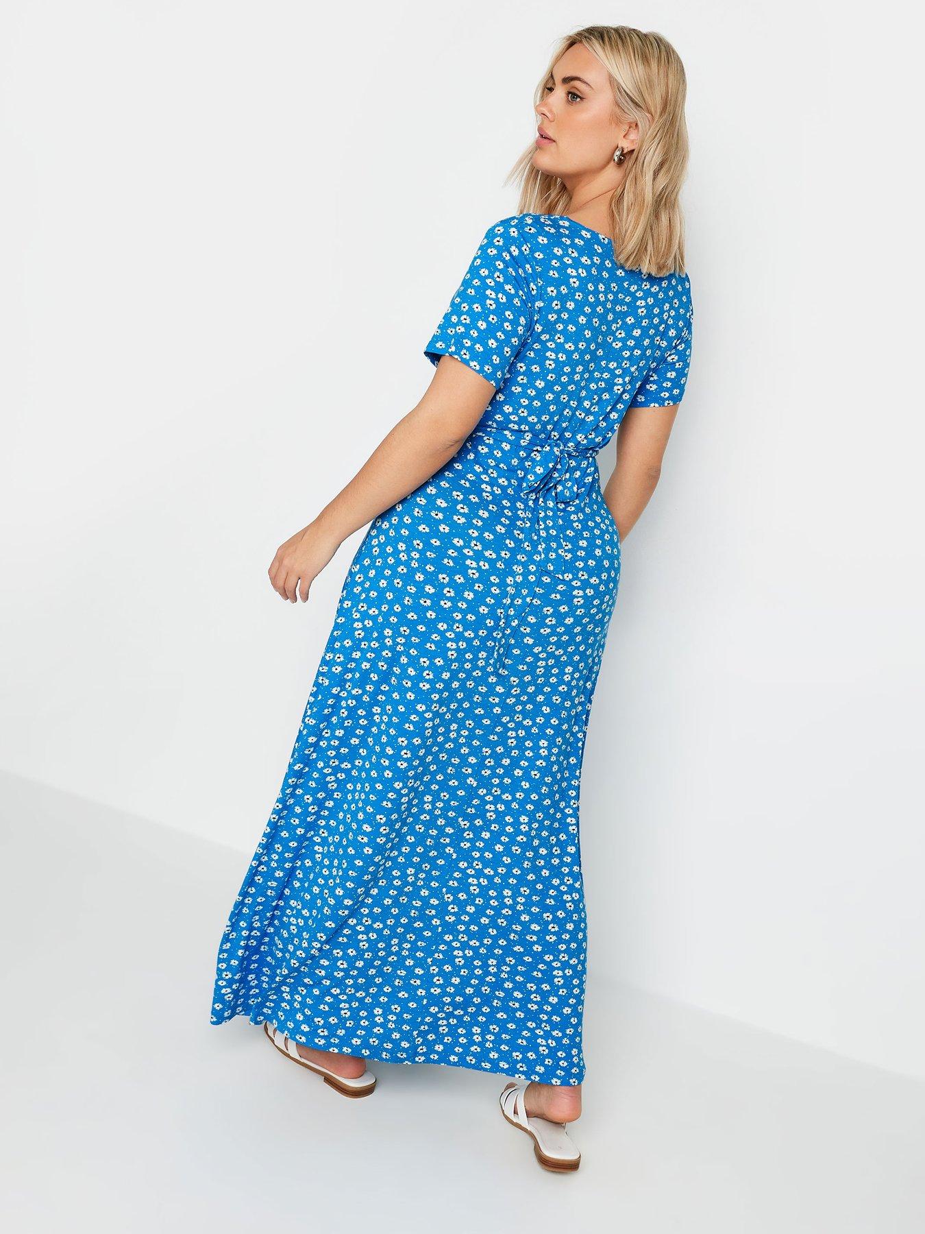 Yours Curve Ditsy Floral Print Wrap Maxi Dress 