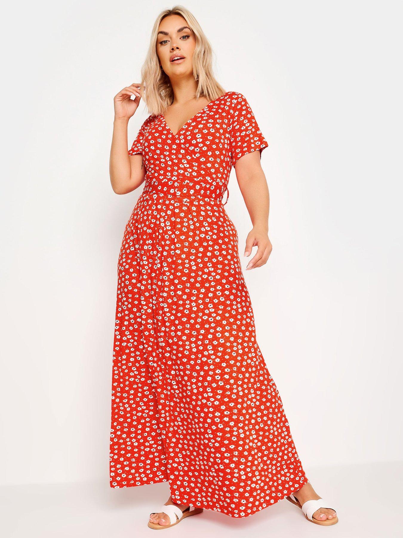 Yours Curve Ditsy Floral Print Wrap Maxi Dress | Very.co.uk