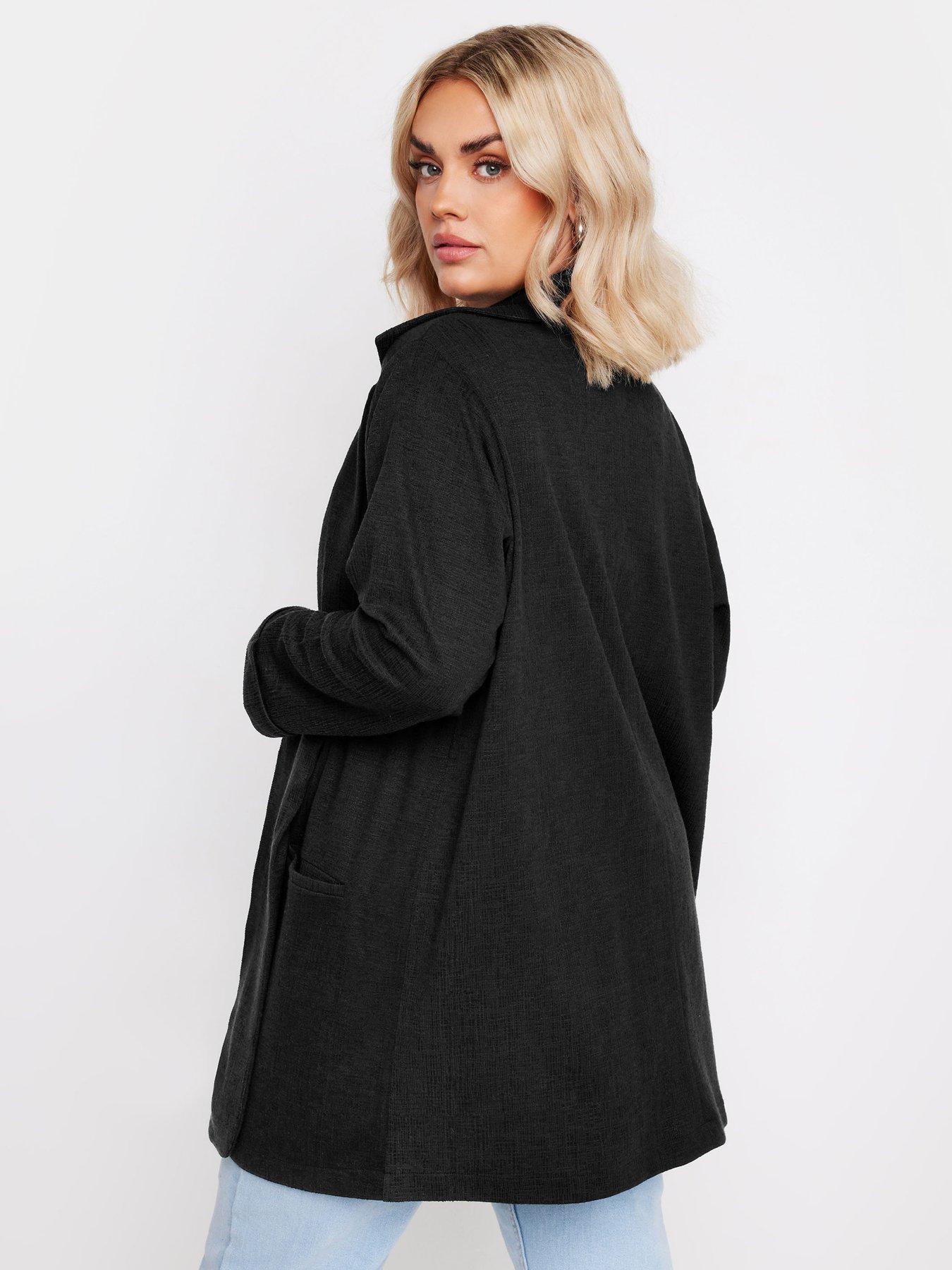 Image 2 of 4 of Yours Curve Textured Blazer Black