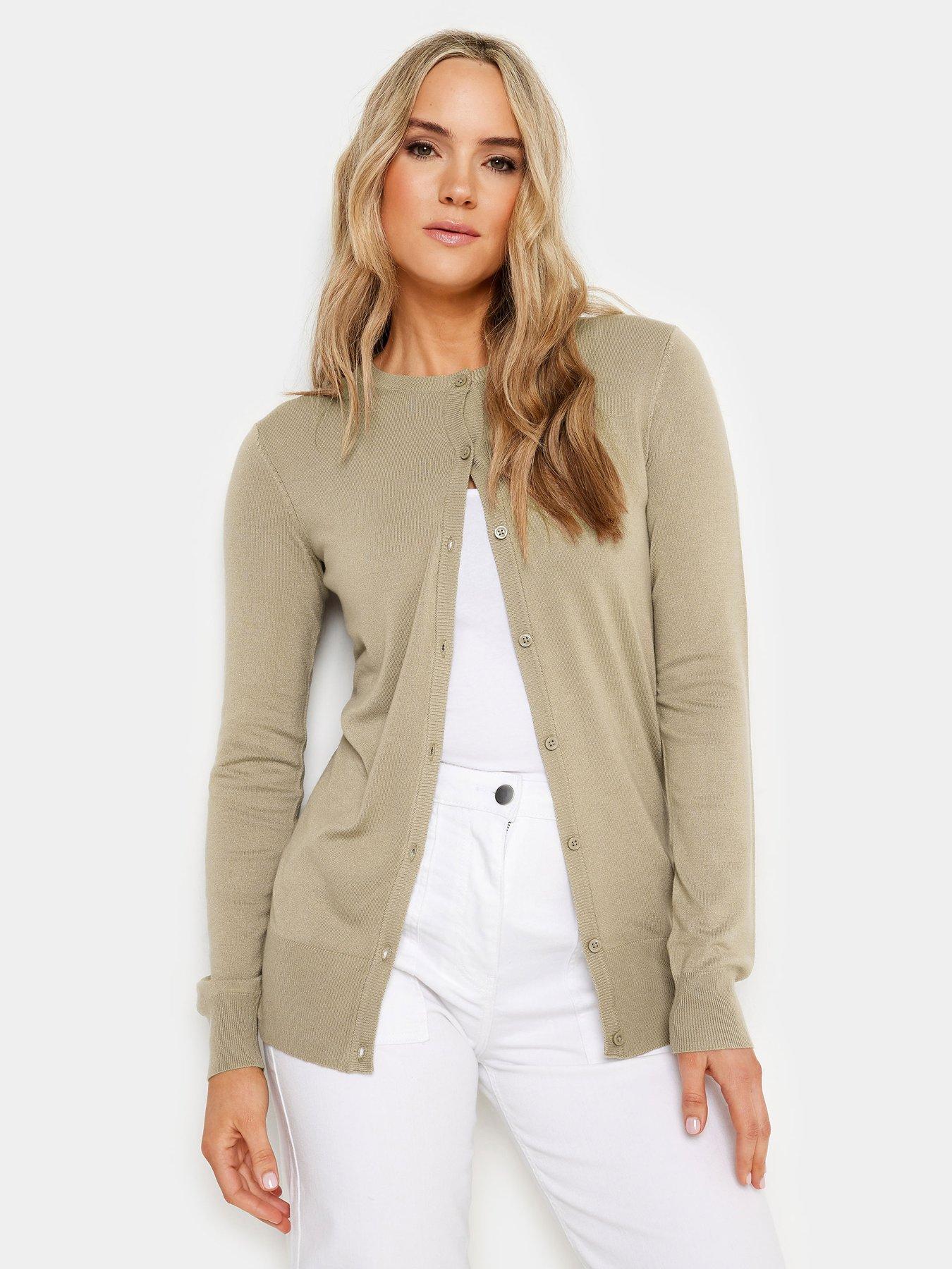 undefined Tall Natural Crew Neck Cardigan