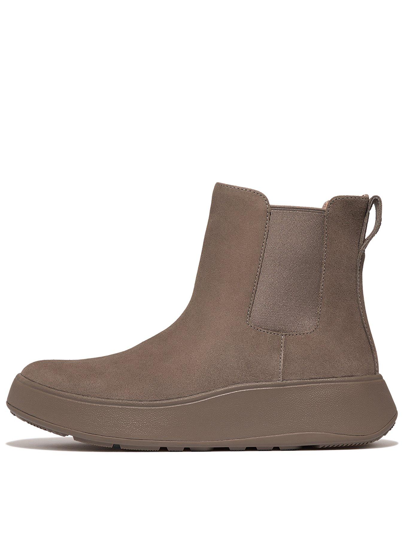 undefined F-mode Suede Flatform Chelsea Boots - Minky Grey