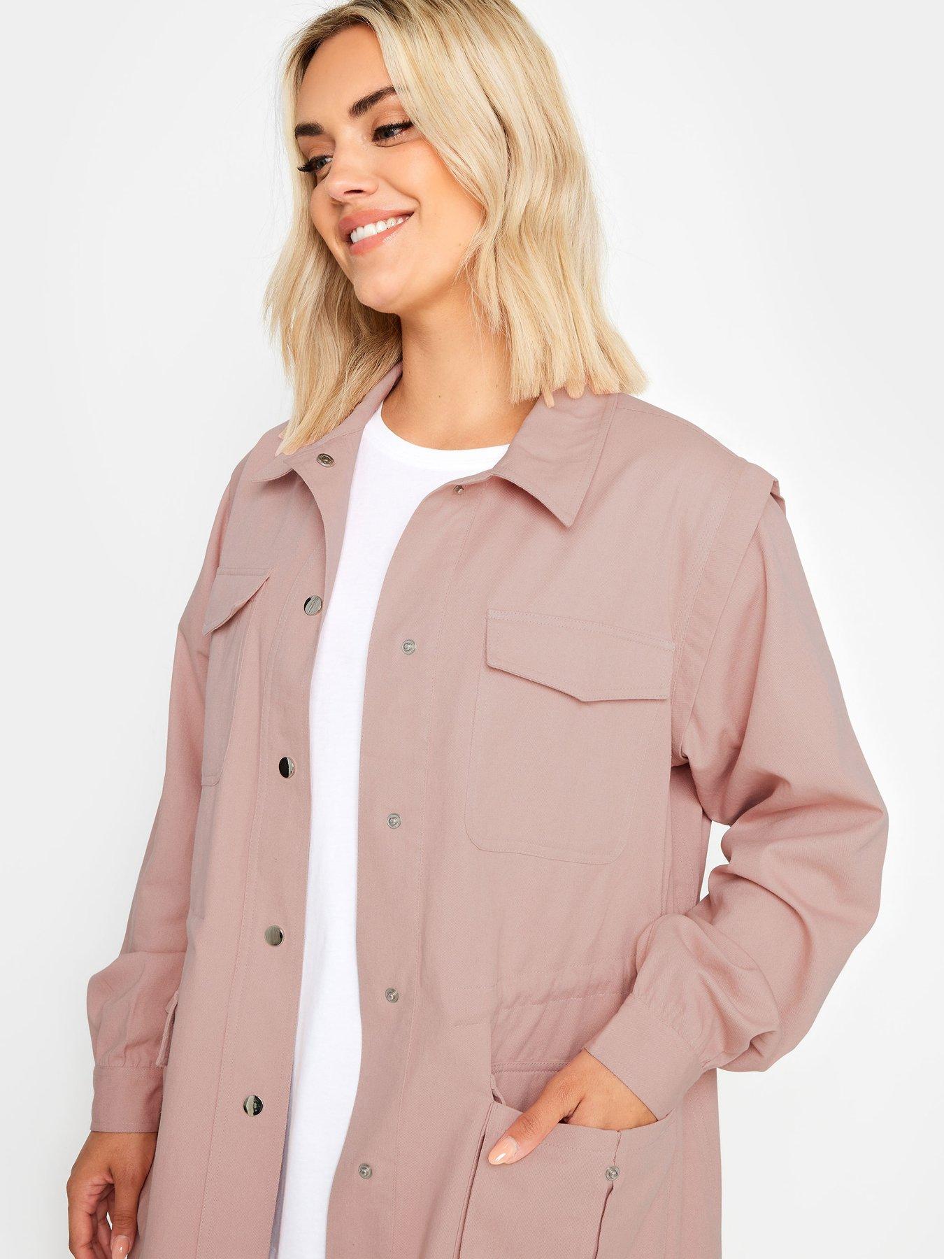 Yours Curve Carpenter Twill Jacket Pink | Very.co.uk