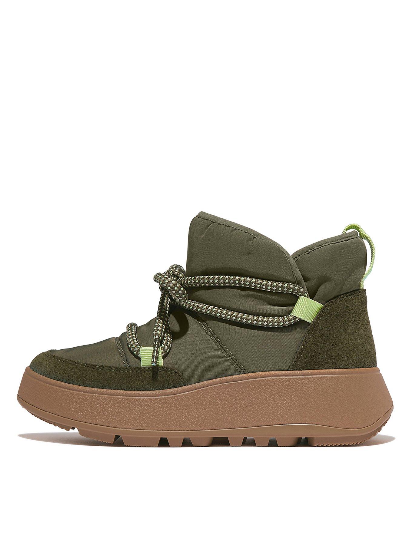 Fitflop Fmode Wresistant Biofleece Mesh Flatform Booties  Deep Olive - Very Boot New In 2nd November 2024