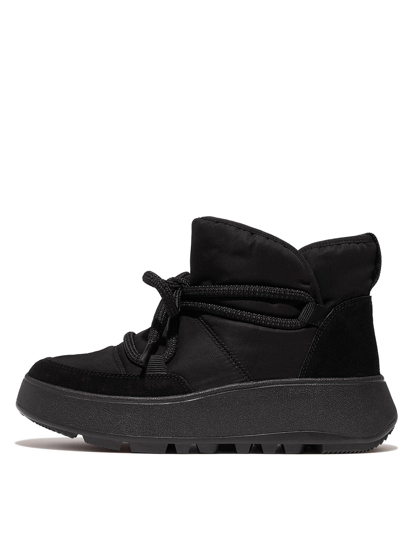 undefined F-Mode Water Resistant Biofleece Mesh Flatform Booties - Black