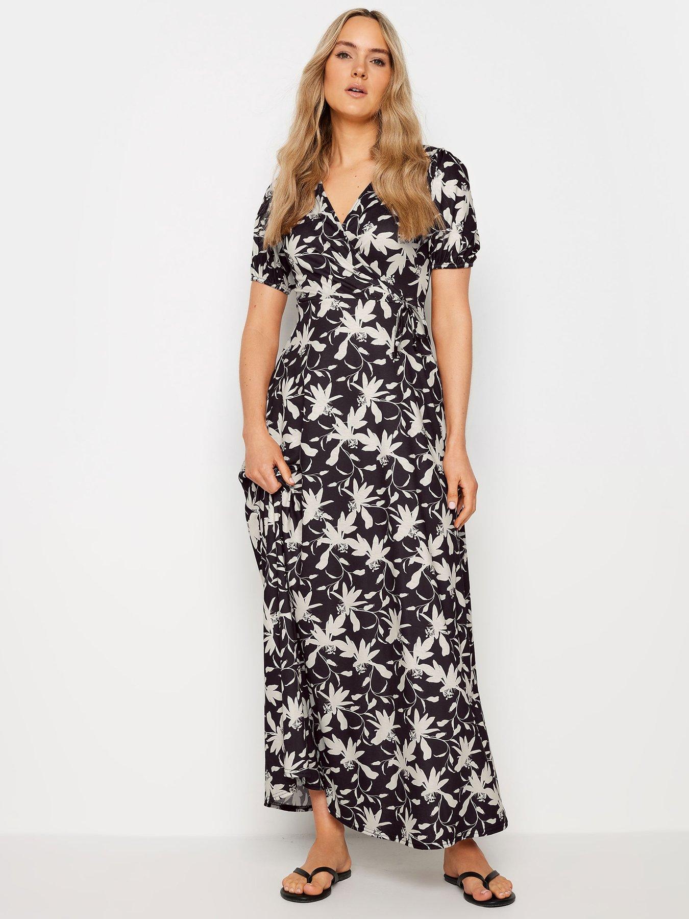 Black and white long maxi dress best sale