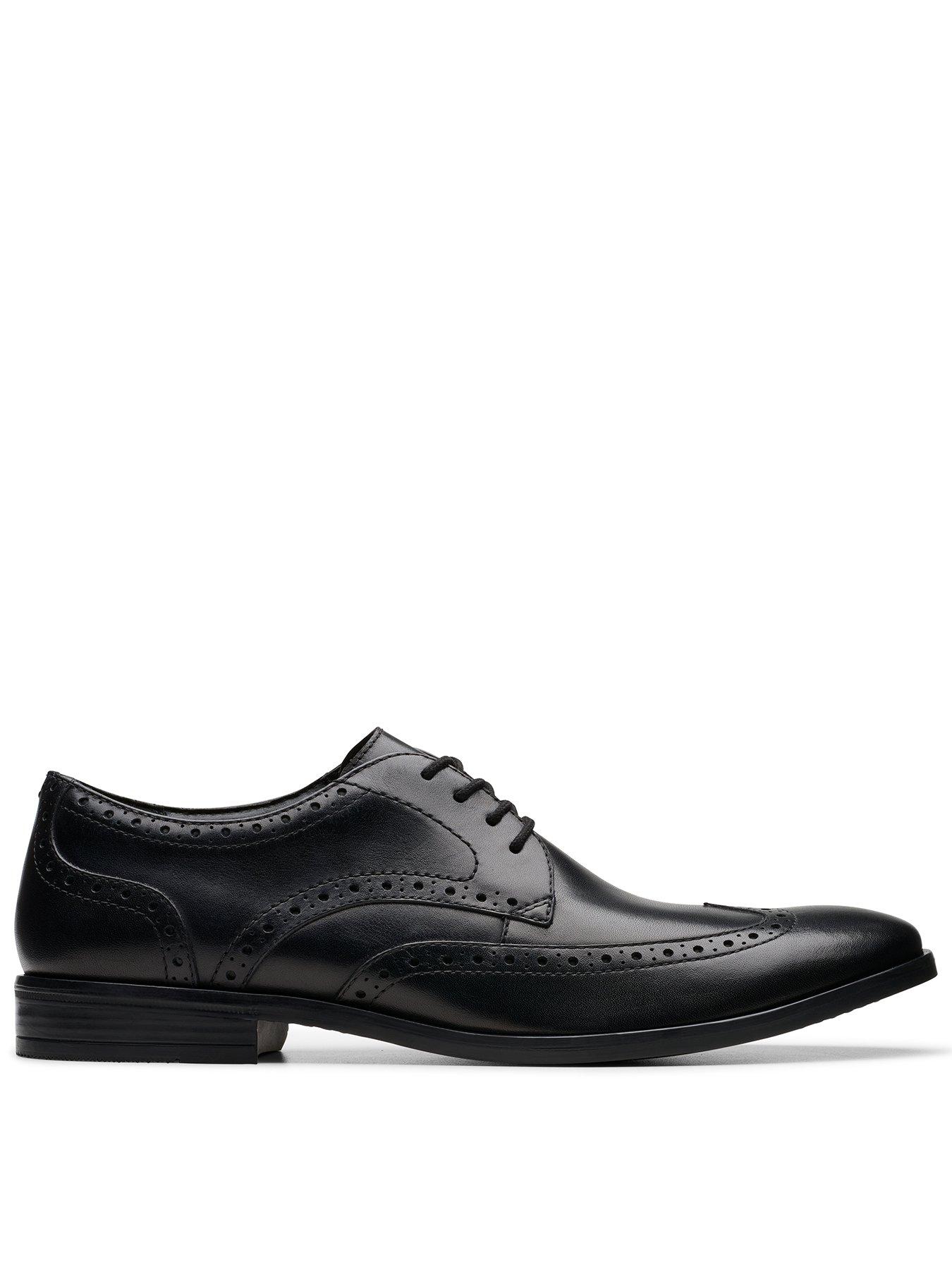 Clarks Brandon Limit Brogue Shoes - Black