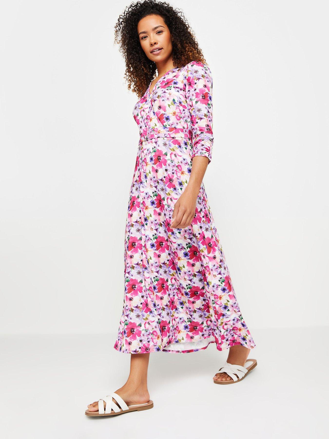 M&Co White Watercolour Buckle Dress | Very.co.uk