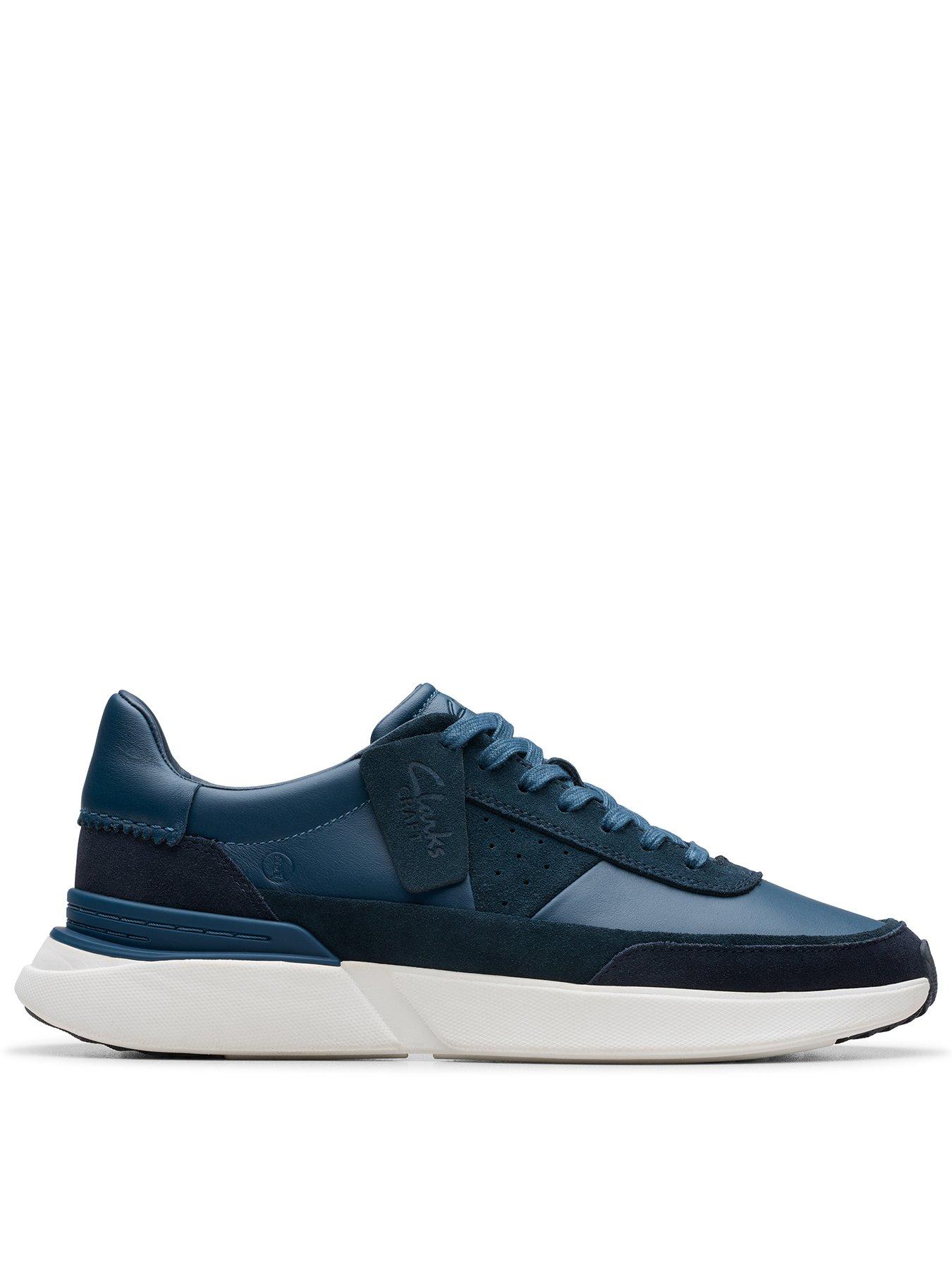 Clarks navy trainers online