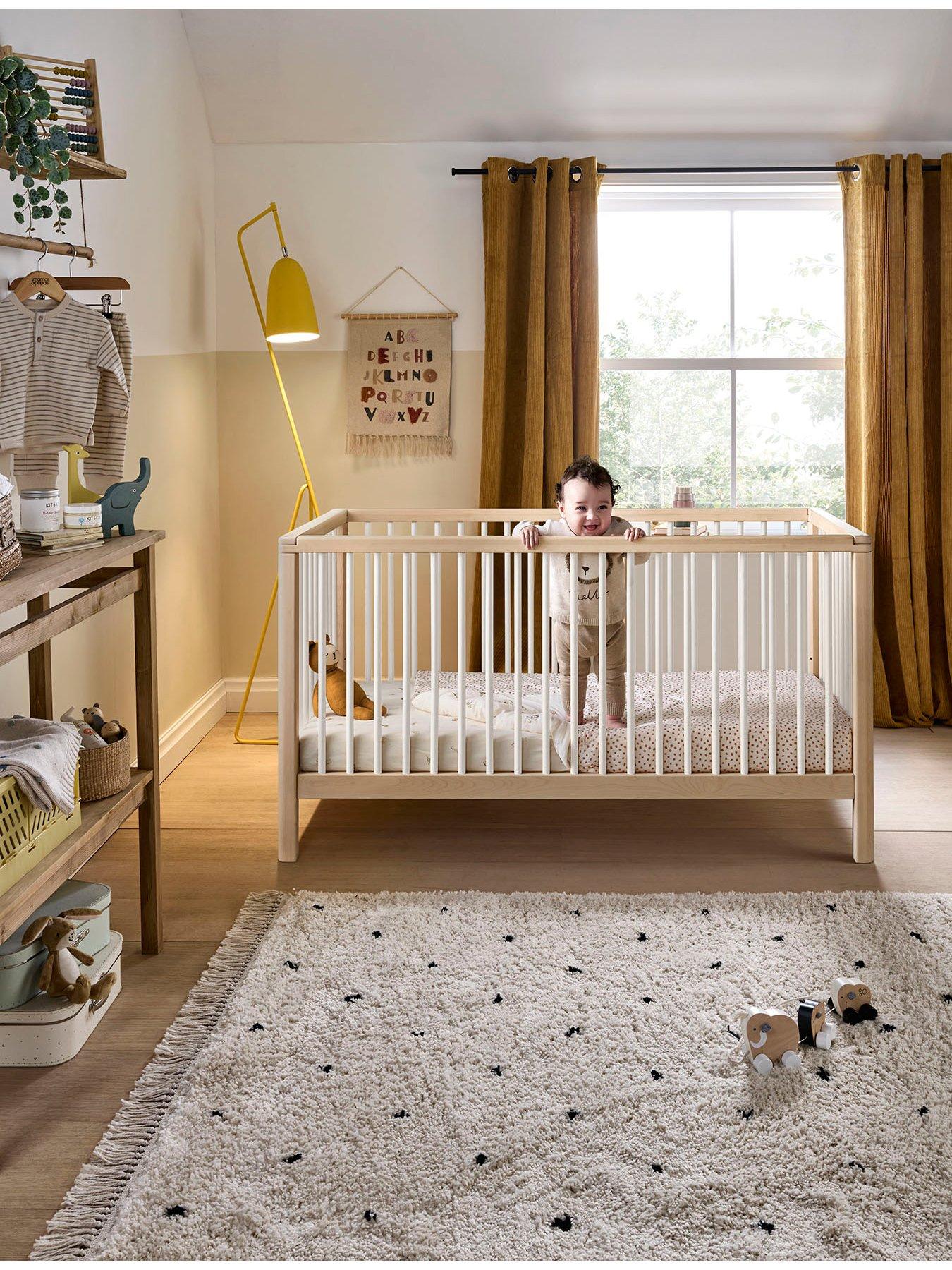 Product photograph of Mamas Papas Solo Cotbed- White Natural from very.co.uk