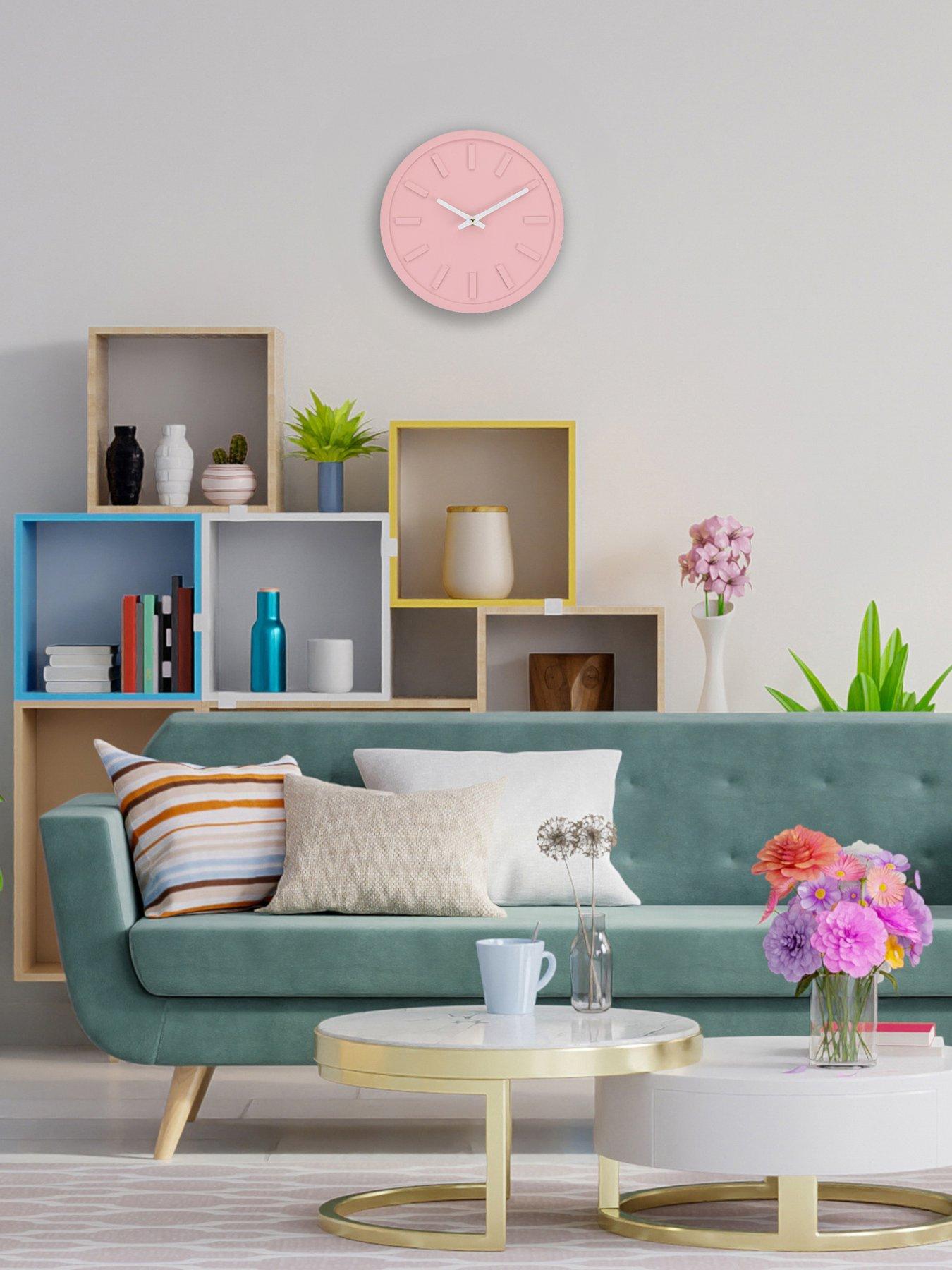 Product photograph of Interval Minimalist Pink Wall Clock from very.co.uk