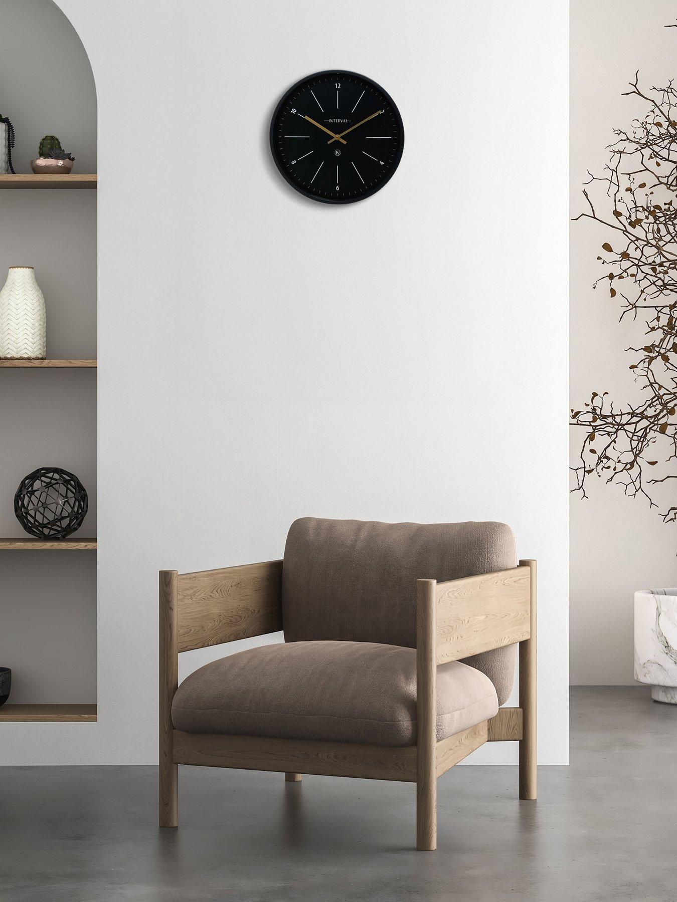 Product photograph of Interval Black Metal Wall Clock from very.co.uk