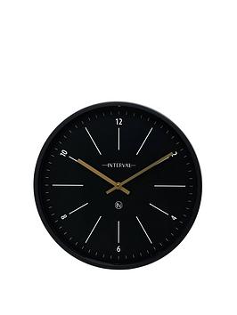 Product photograph of Interval Black Metal Wall Clock from very.co.uk