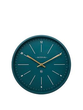 Product photograph of Interval Emerald Metal Wall Clock from very.co.uk