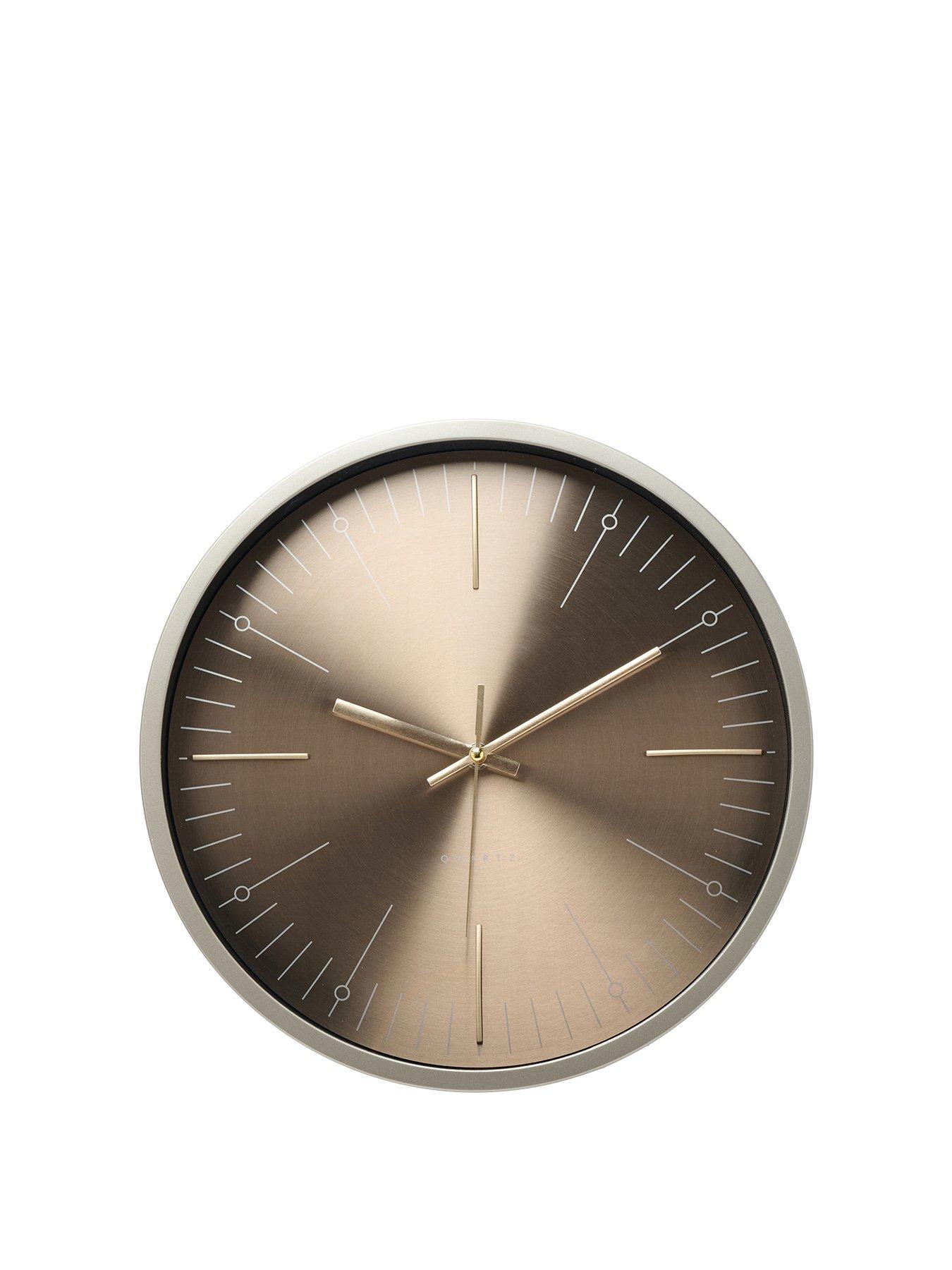 Product photograph of Interval Bronze Metal Wall Clock - 35cm from very.co.uk