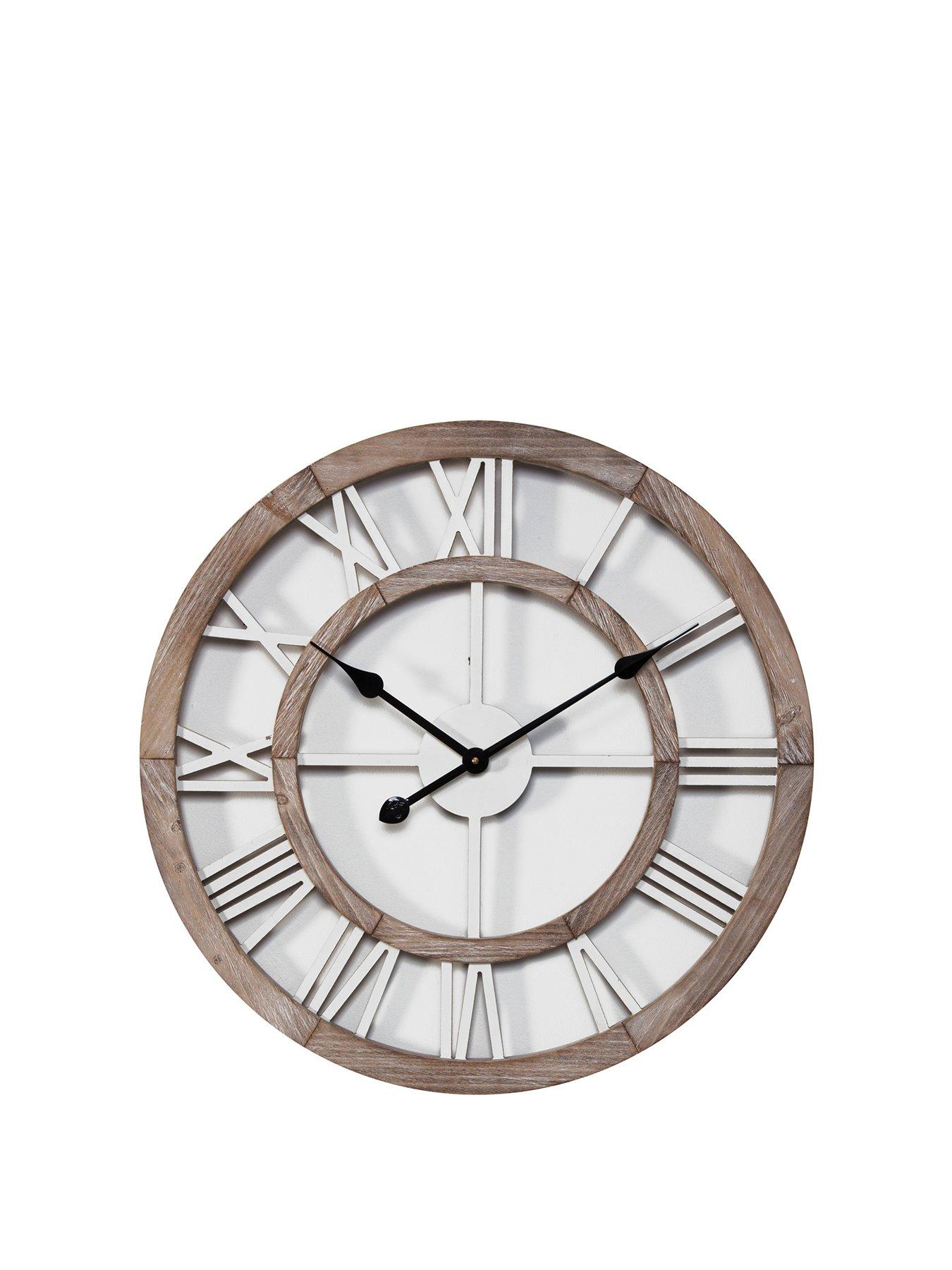 Product photograph of Hometime Shabby Chic Wall Clock With Cut-out Dial from very.co.uk