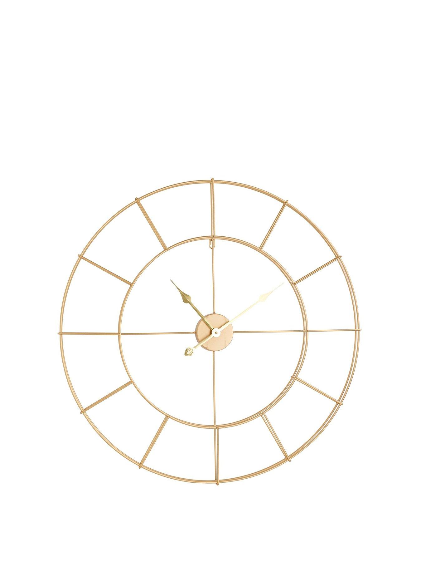 Image 1 of 1 of Hometime Gold Metal Skeleton Wall Clock &ndash; 80 cm diameter