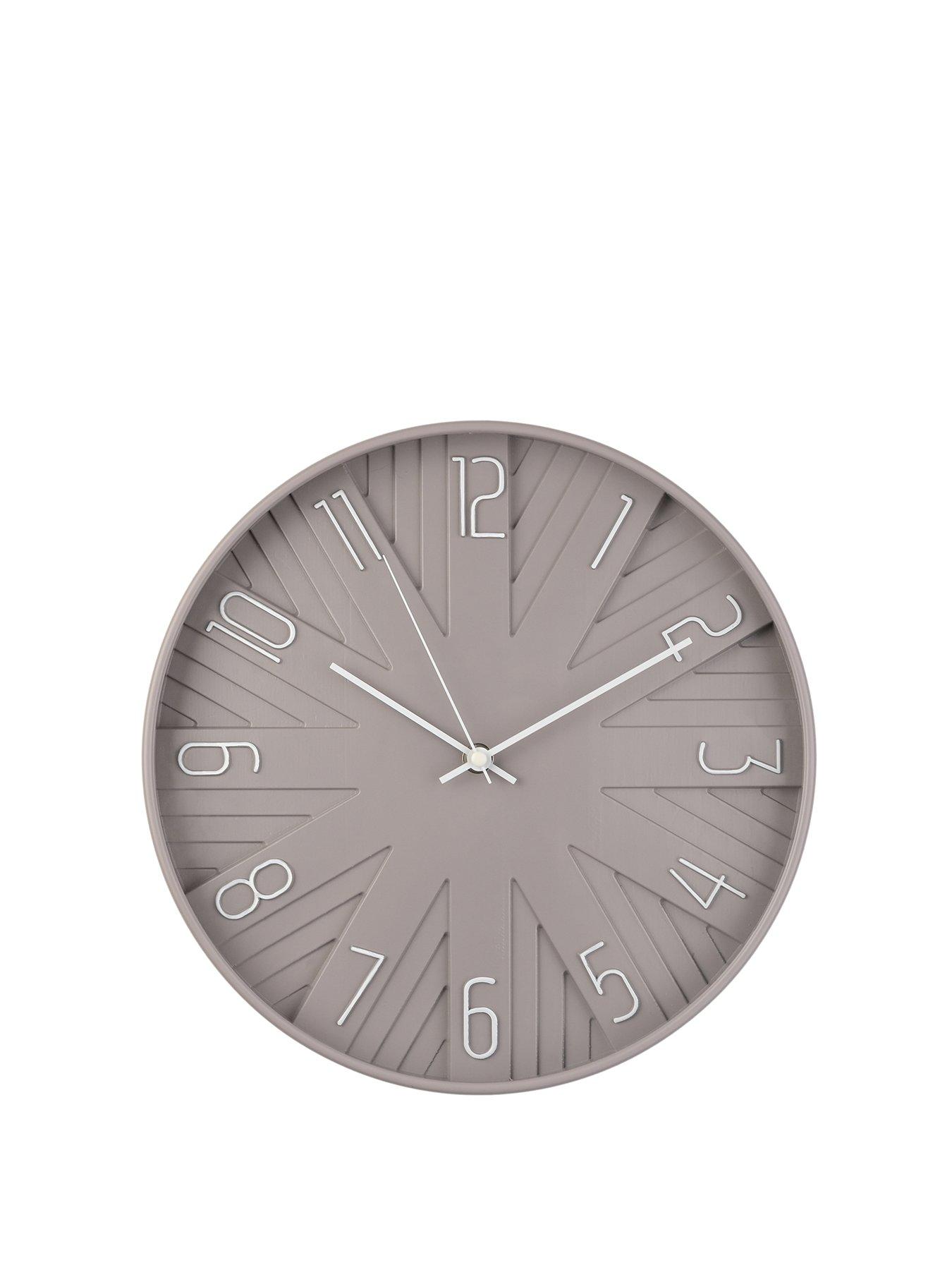 Product photograph of Hometime Dove Grey Wall Clock - 30cm from very.co.uk