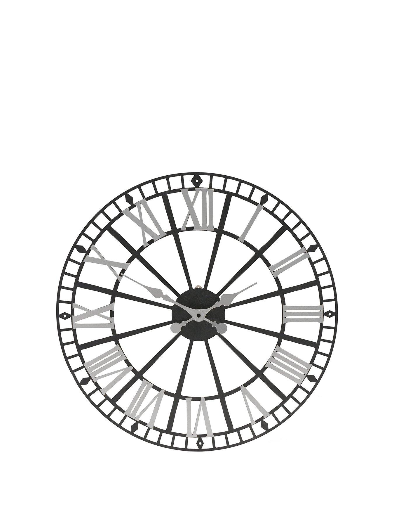 Product photograph of Hometime Retro Metal Skeleton Wall Clock from very.co.uk
