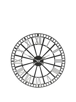 Product photograph of Hometime Retro Metal Skeleton Wall Clock - 49cm from very.co.uk