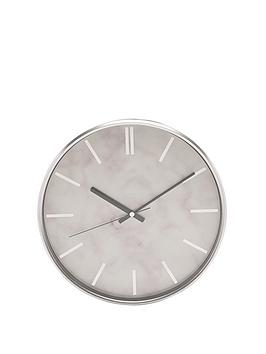 Product photograph of Hometime Slimline Marble Pattern Wall Clock from very.co.uk