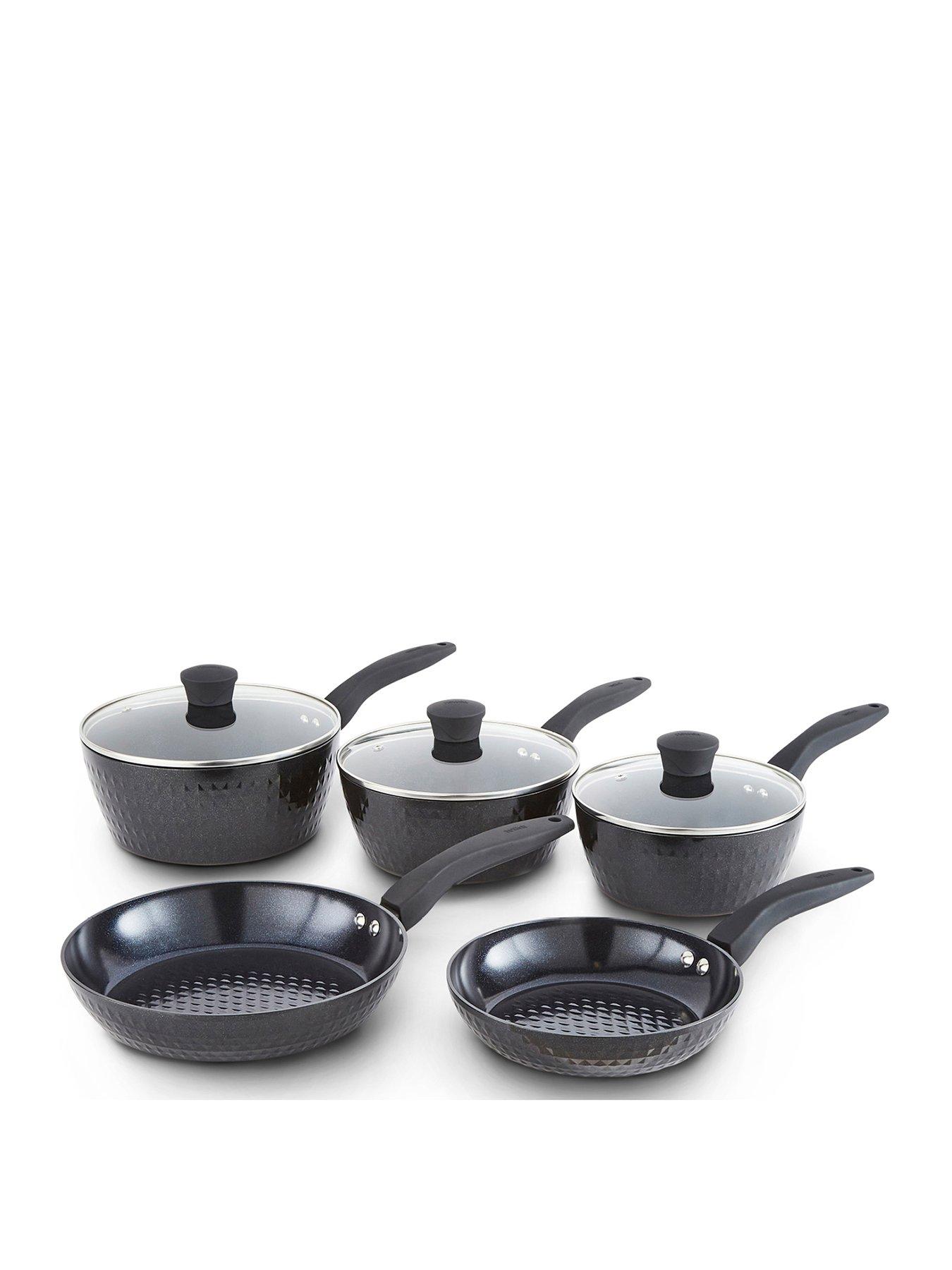 Product photograph of Tower Diamo 5-piece Pan Set from very.co.uk