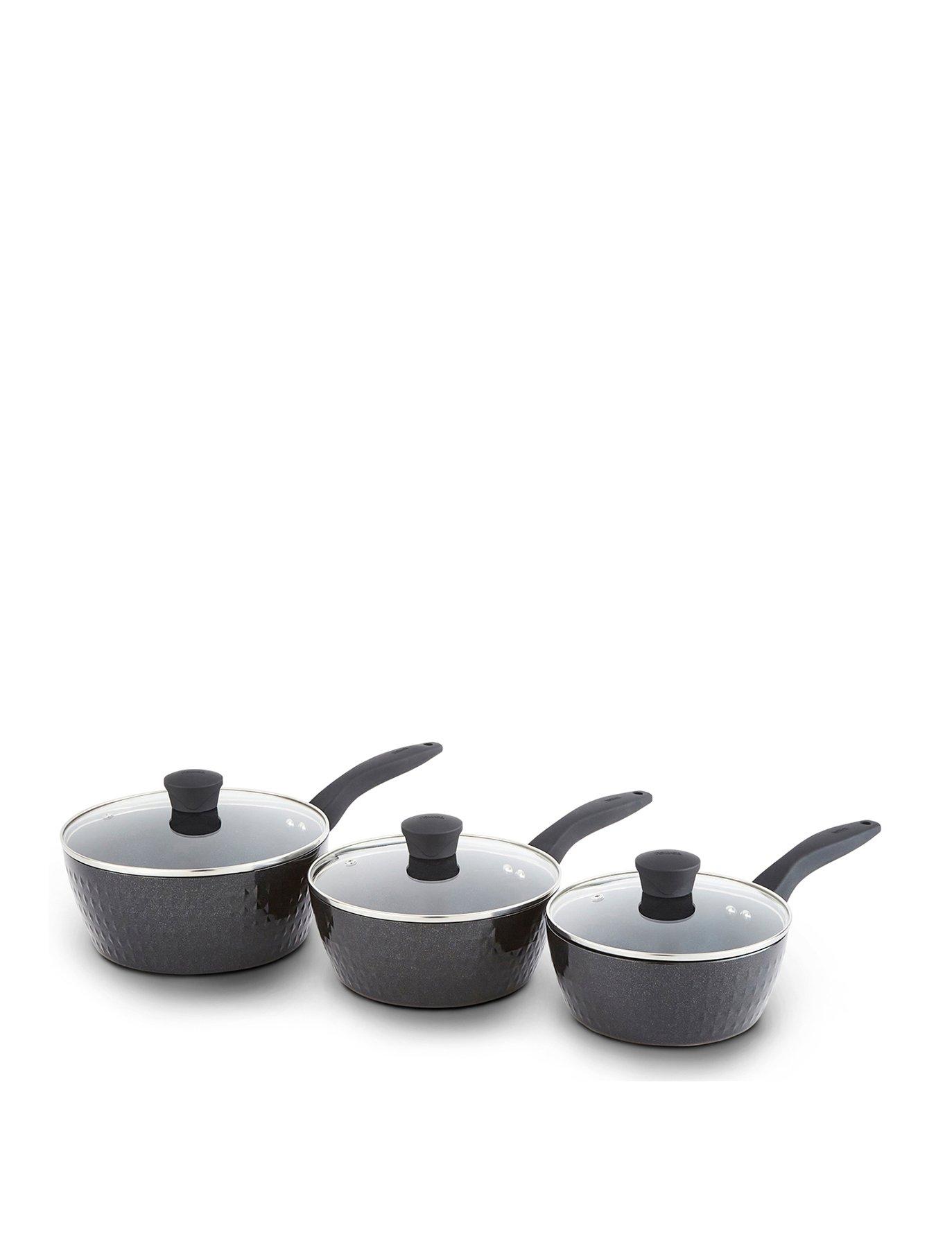 Product photograph of Tower Diamo 3-piece Saucepan Set from very.co.uk