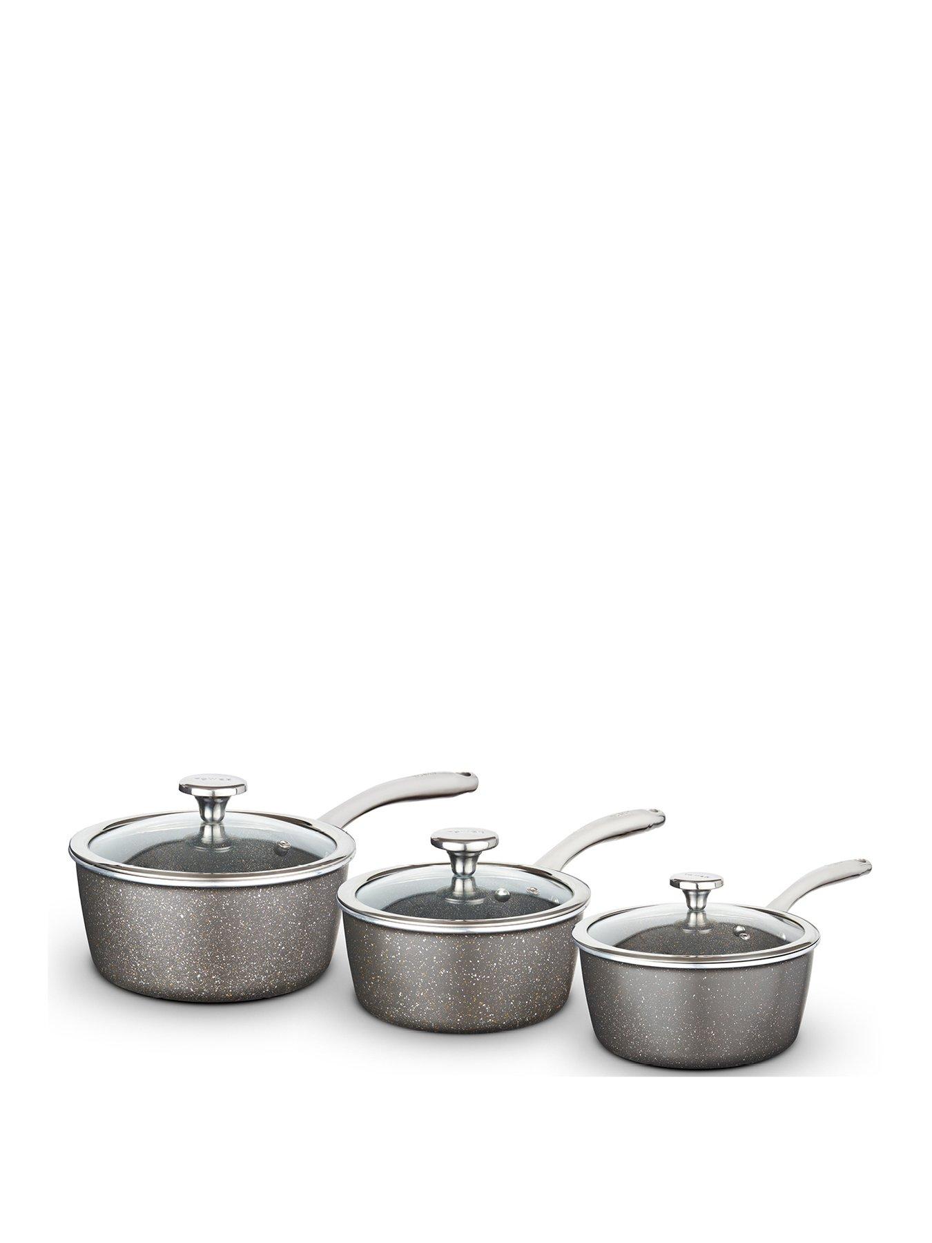 Product photograph of Tower Cerastone Pro 3-piece Saucepan Set from very.co.uk