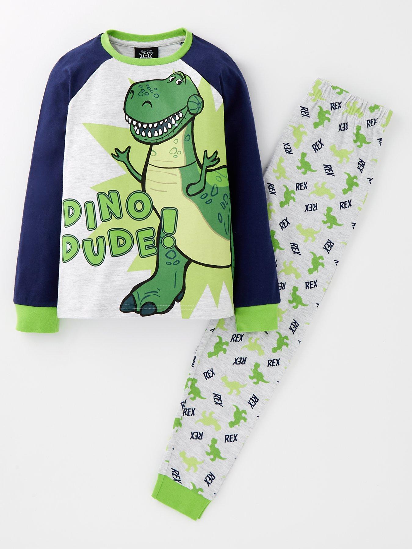 Disney Pixar Toy Story Rex Raglan Pyjamas - Navy, Navy, Size Age: 2-3 Years