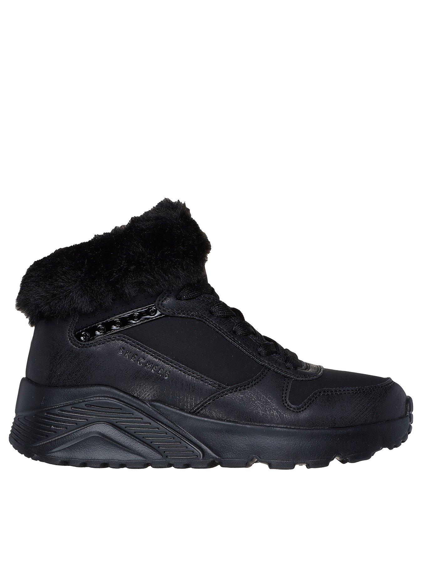 Black high top skechers best sale
