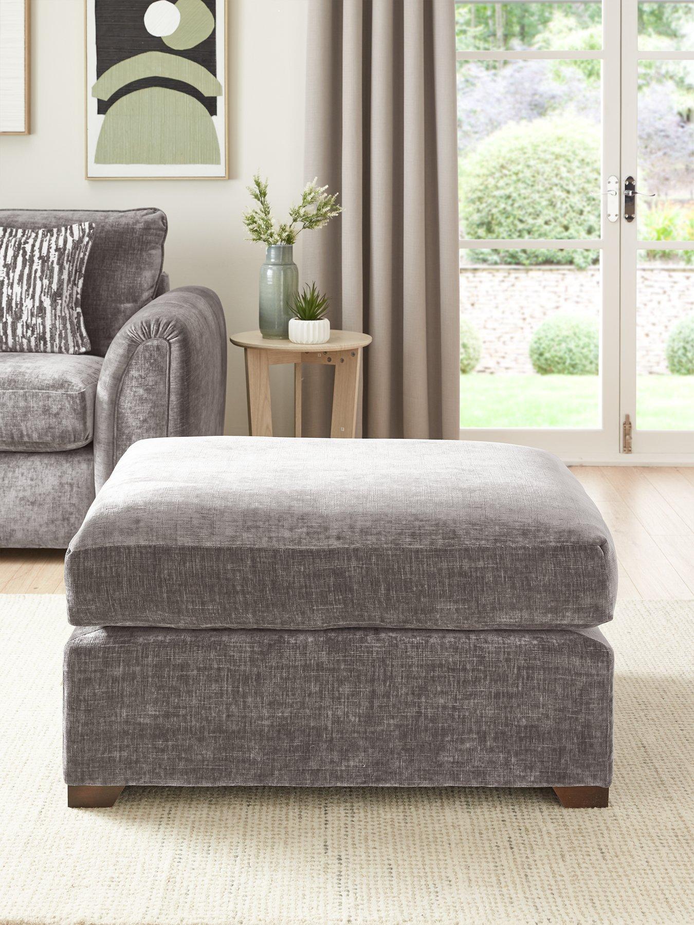 undefined Layla Large Fabric Footstool