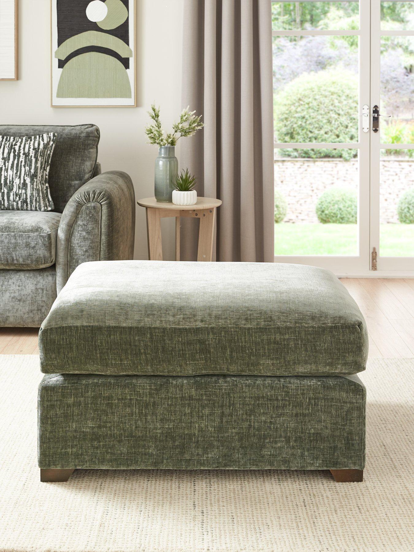 undefined Layla Large Fabric Footstool