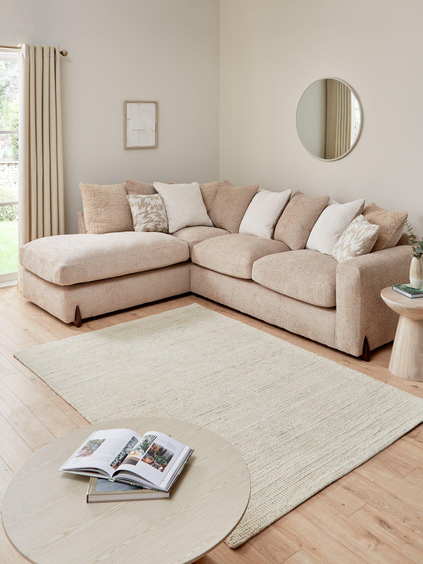 Product photograph of Very Home Sicily Fabric Left Hand Corner Chaise Sofa from very.co.uk