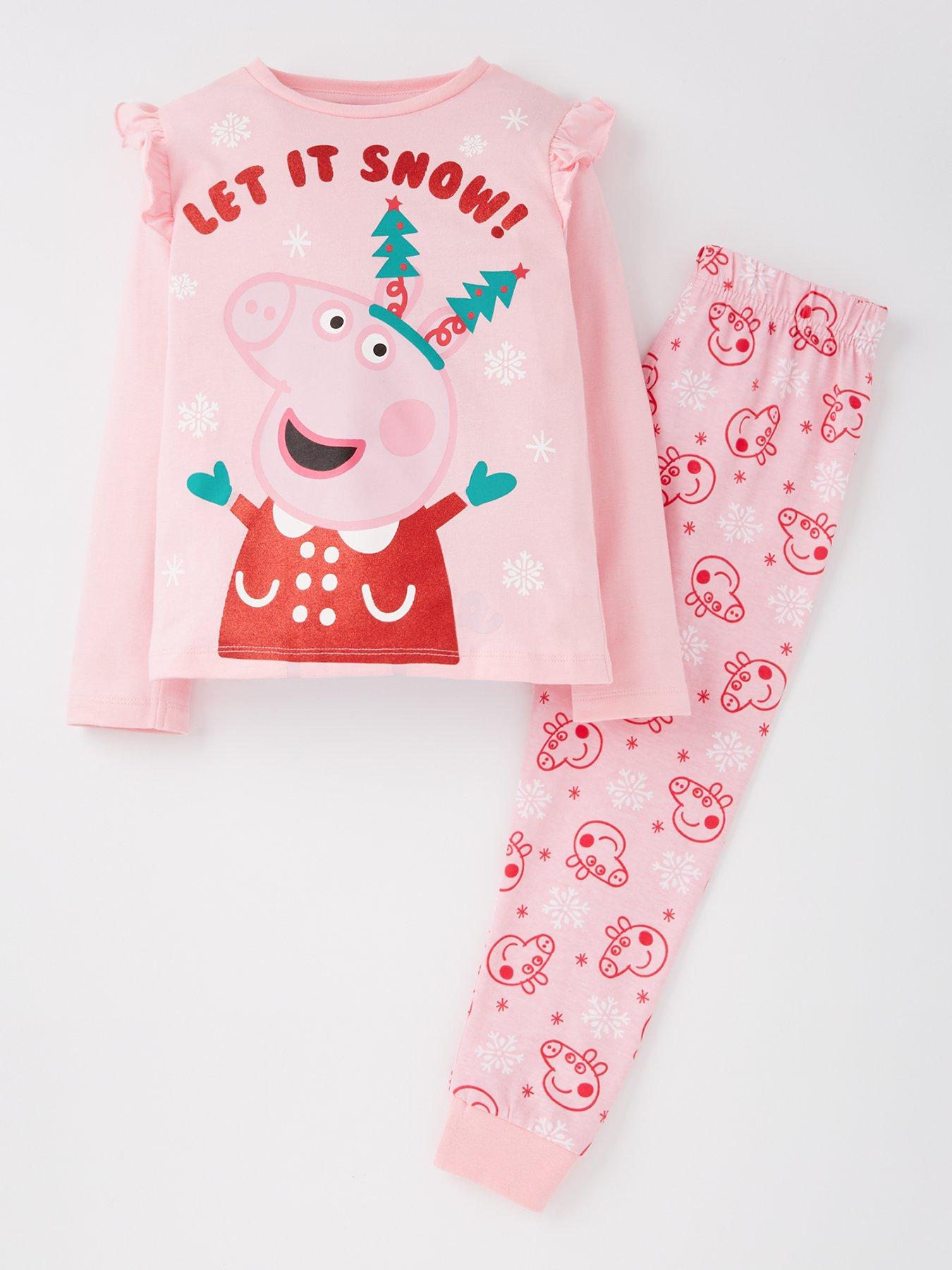 Peppa Pig Christmas Frill Sleeve Pyjamas Pink Very - Main Image