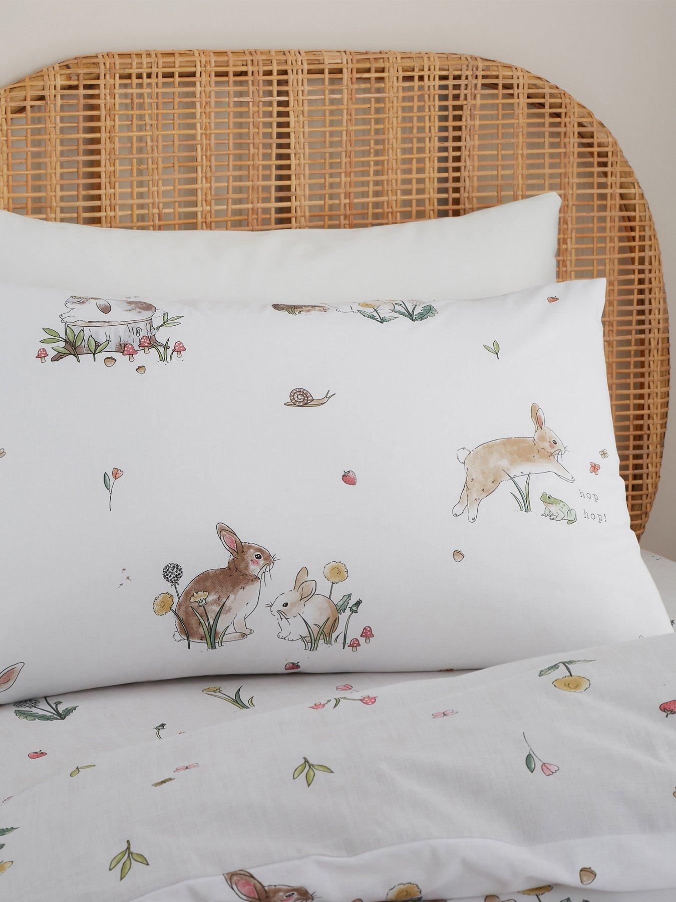 Product photograph of Little Bianca Bunny Rabbit Friends Single Duvet Set - White from very.co.uk