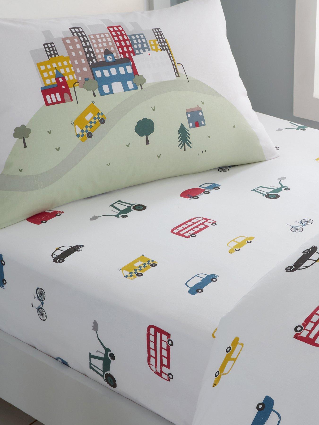 Product photograph of Little Bianca Transport 100 Cotton Fitted Sheet from very.co.uk